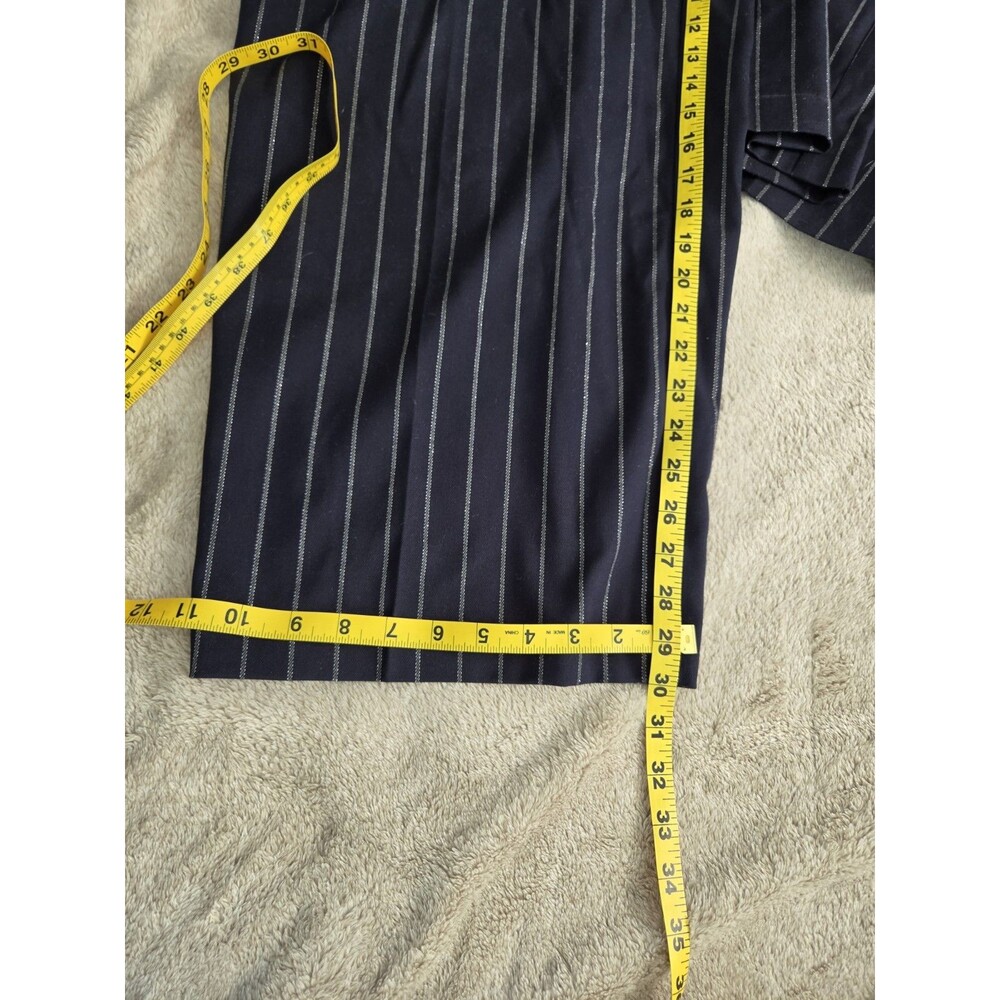 NWT Lane Bryant Womens Size 26 Wide Leg Trouser Navy Blue Pinstripe Collegiate - Picture 3 of 6
